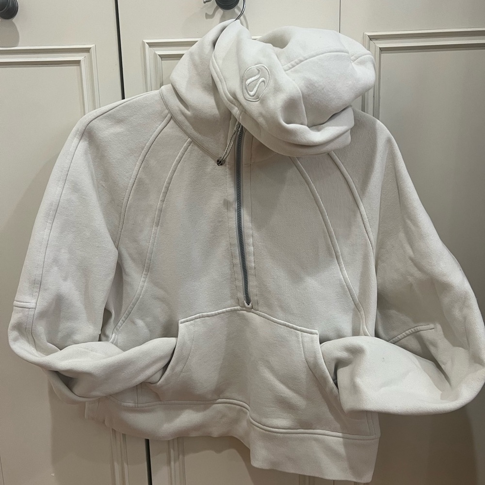 Scuba Half-Zip Hoodie: Bone color